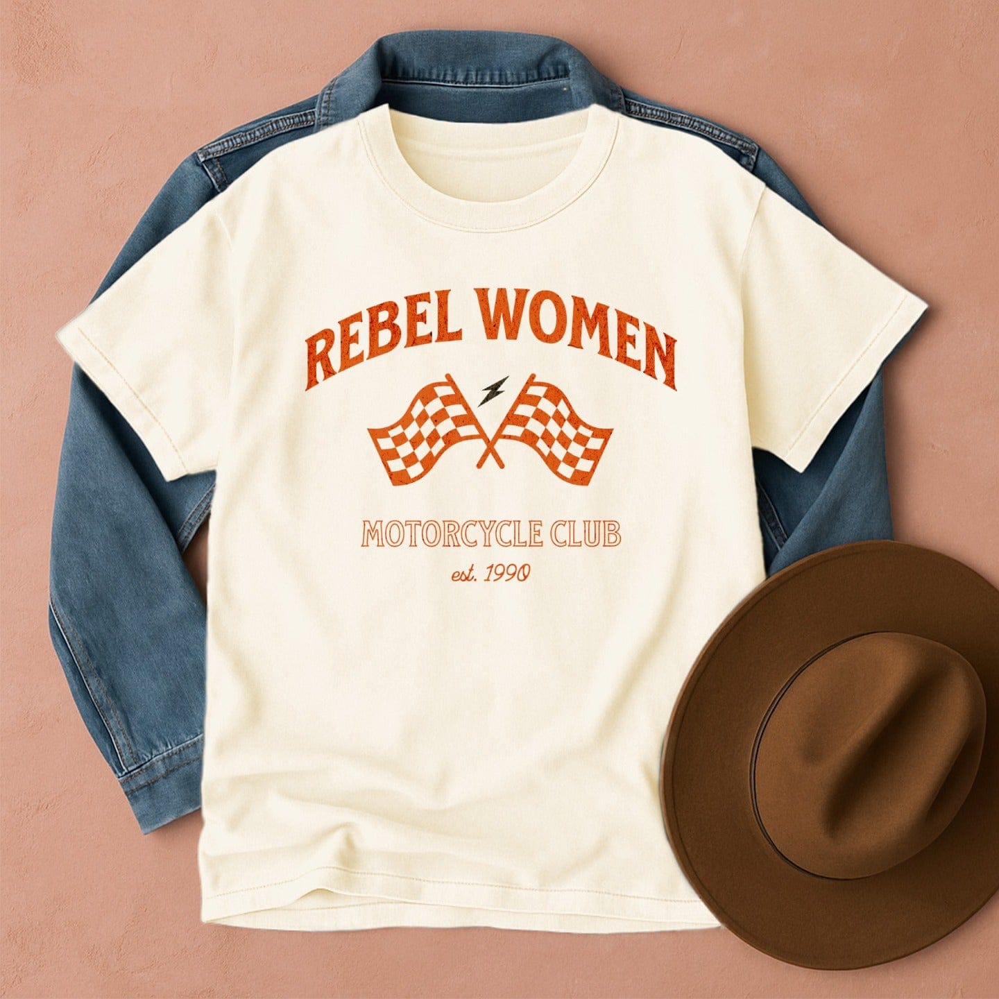 Rebel Women Motorcycle Club T-Shirt Ivory / S Western shirt