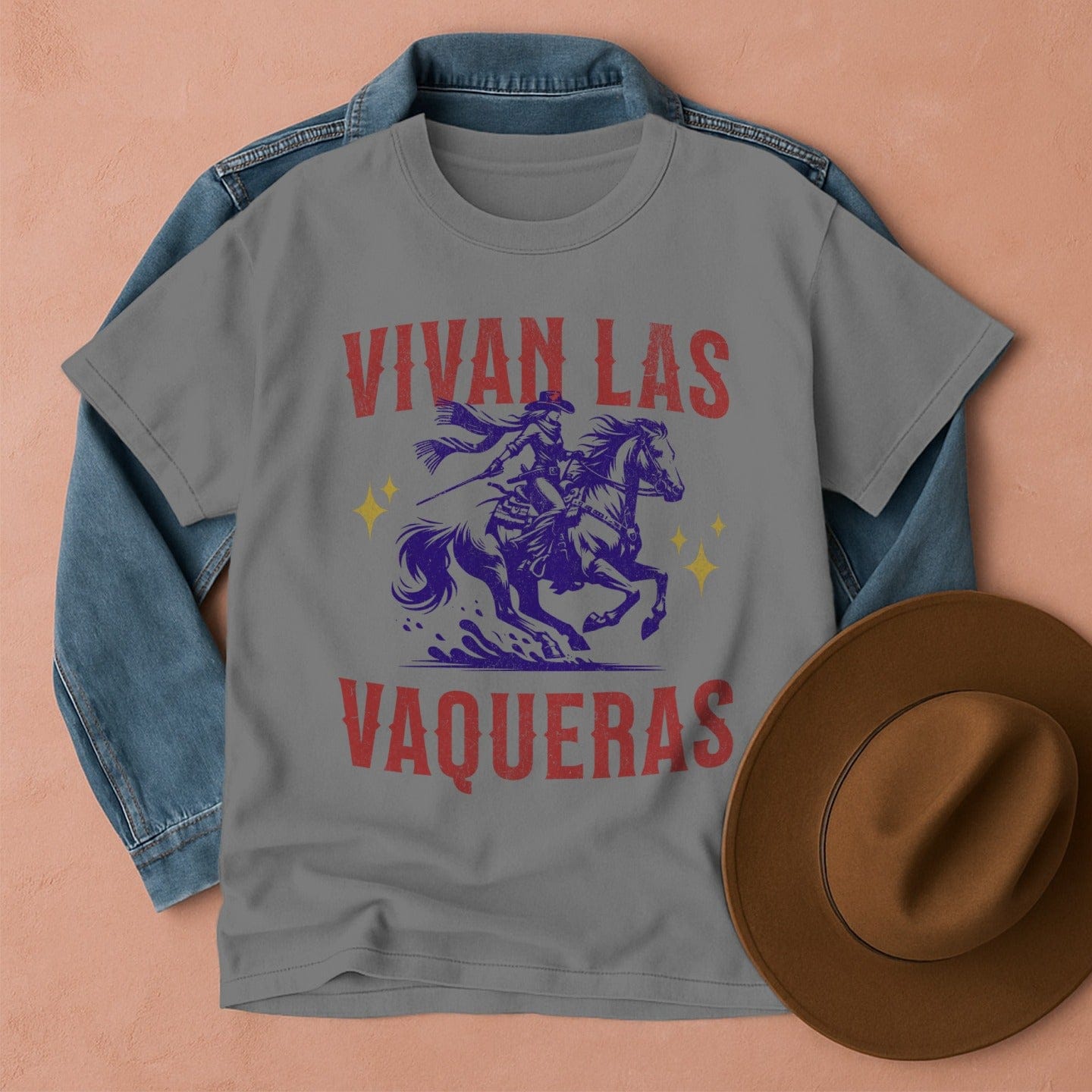 Vivan Las Vaqueras T-Shirt Grey / S Western shirt