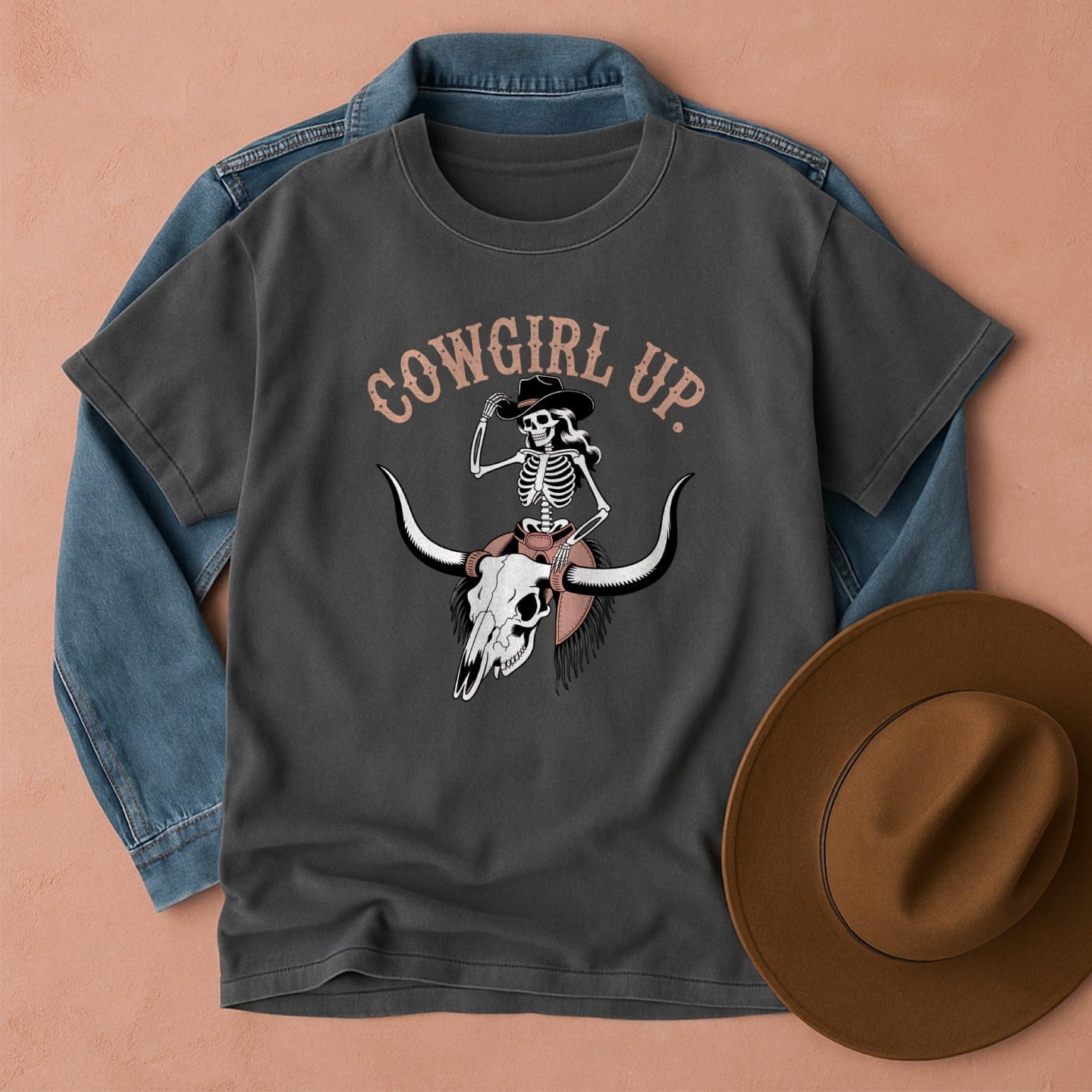 Cowgirl Up Vintage Style T-Shirt Pepper / S Western shirt