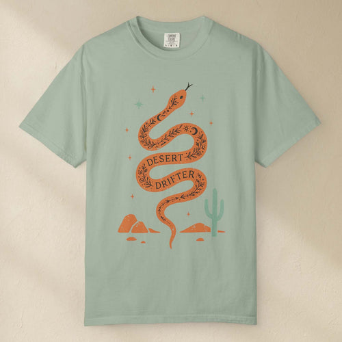 Boho Desert Drifter Snake T-Shirt Bay / S Western shirt
