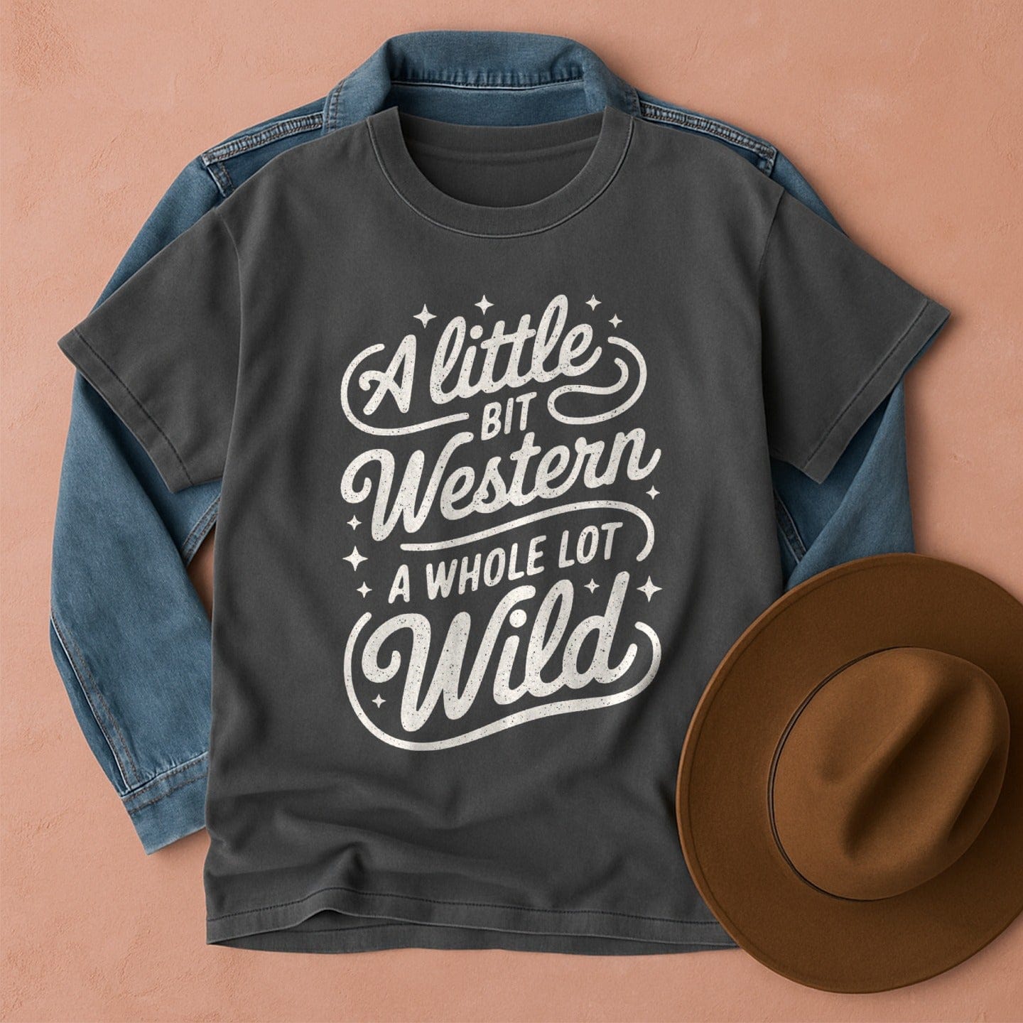 A Little Bit Western A Whole Lot Wild T-Shirt Pepper / S Western shirt