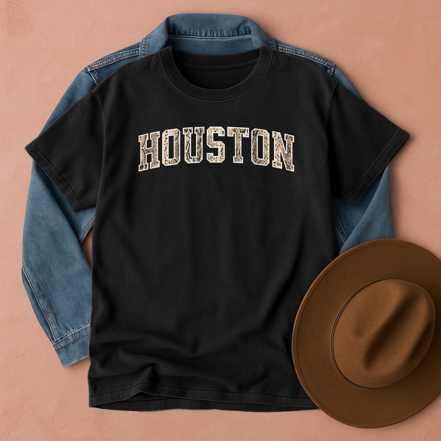 Houston Snakeskin T-Shirt Black / S Western shirt