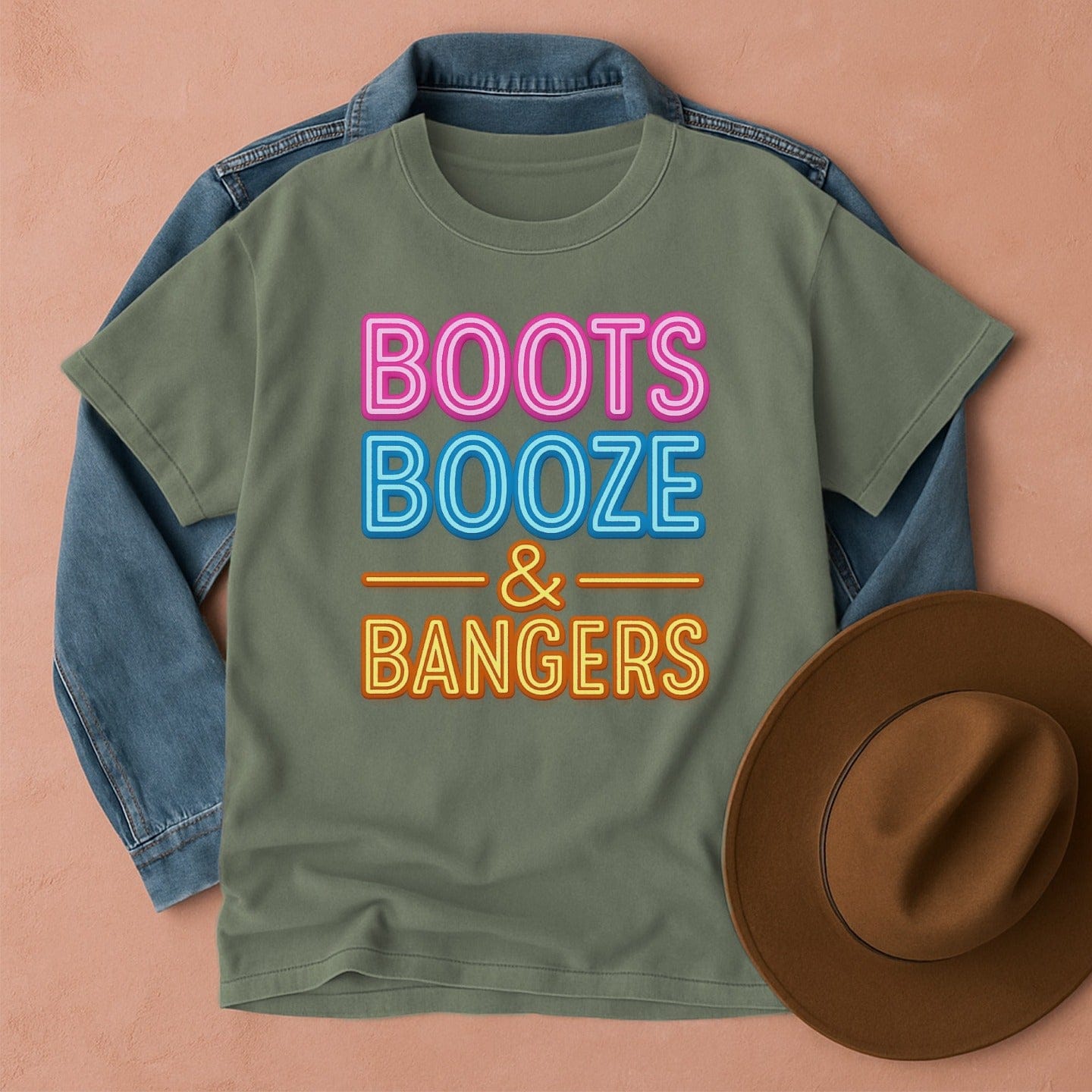 Boots Booze & Bangers T-Shirt Moss / S Western shirt