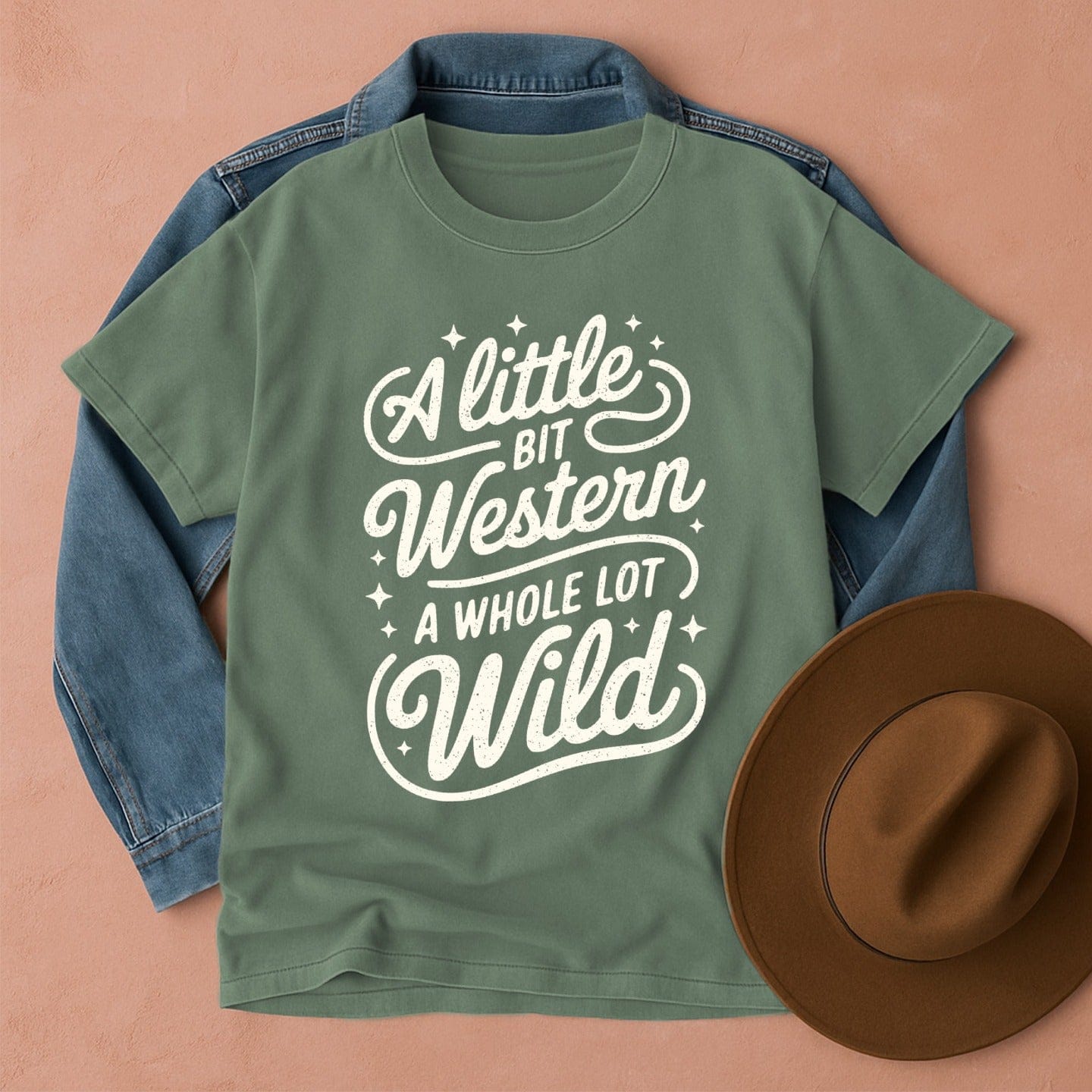 A Little Bit Western A Whole Lot Wild T-Shirt Light Green / S Western shirt