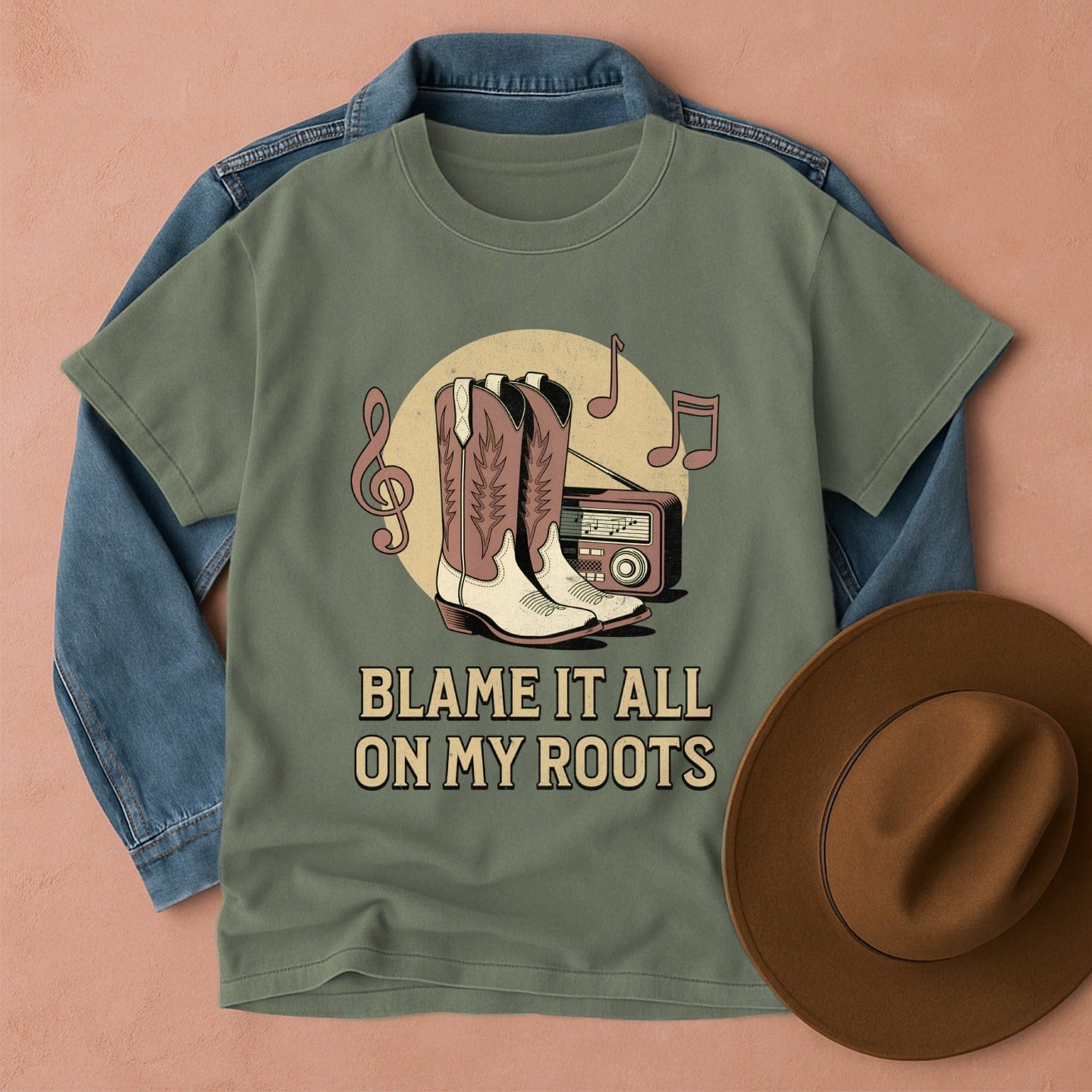 Blame it All on My Roots Western T-Shirt Moss / S Western shirt