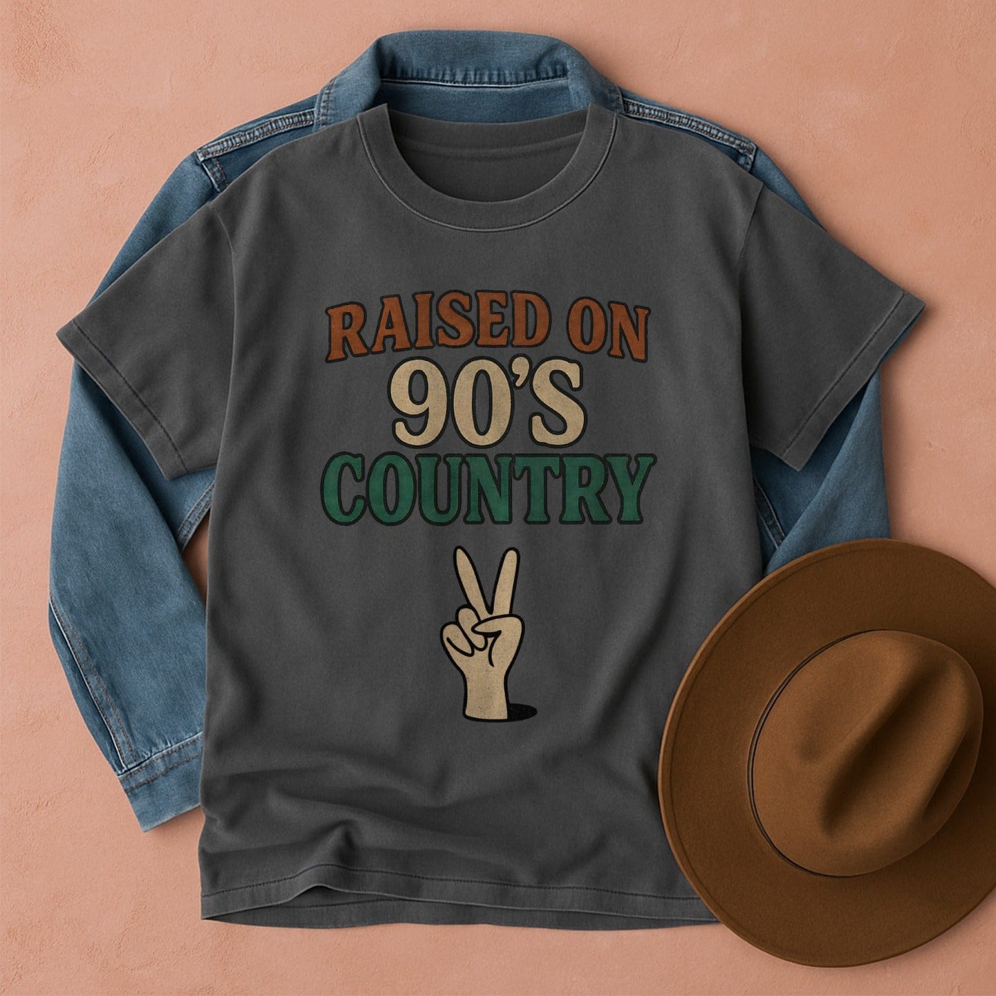 Raised on 90s Country T-Shirt Pepper / S Western shirt