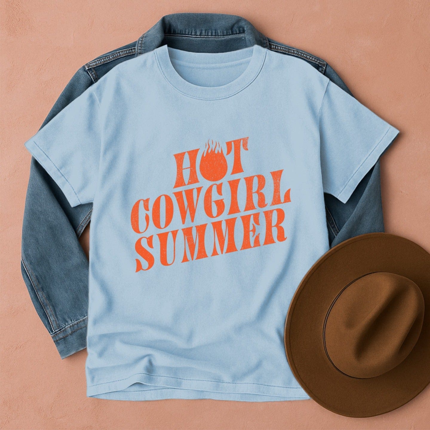 Hot Cowgirl Summer T-Shirt Chambray / S Western shirt