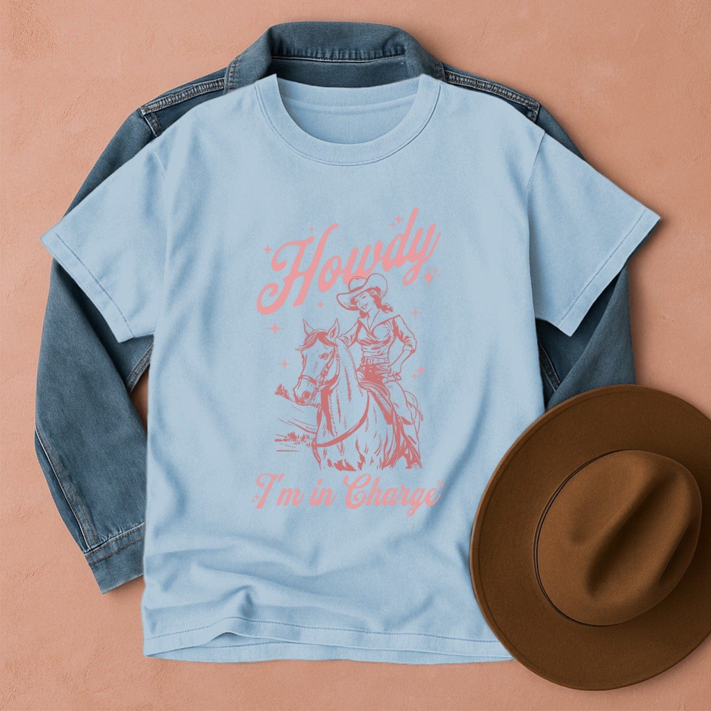 Howdy I'm in Charge T-Shirt Chambray / S Western shirt