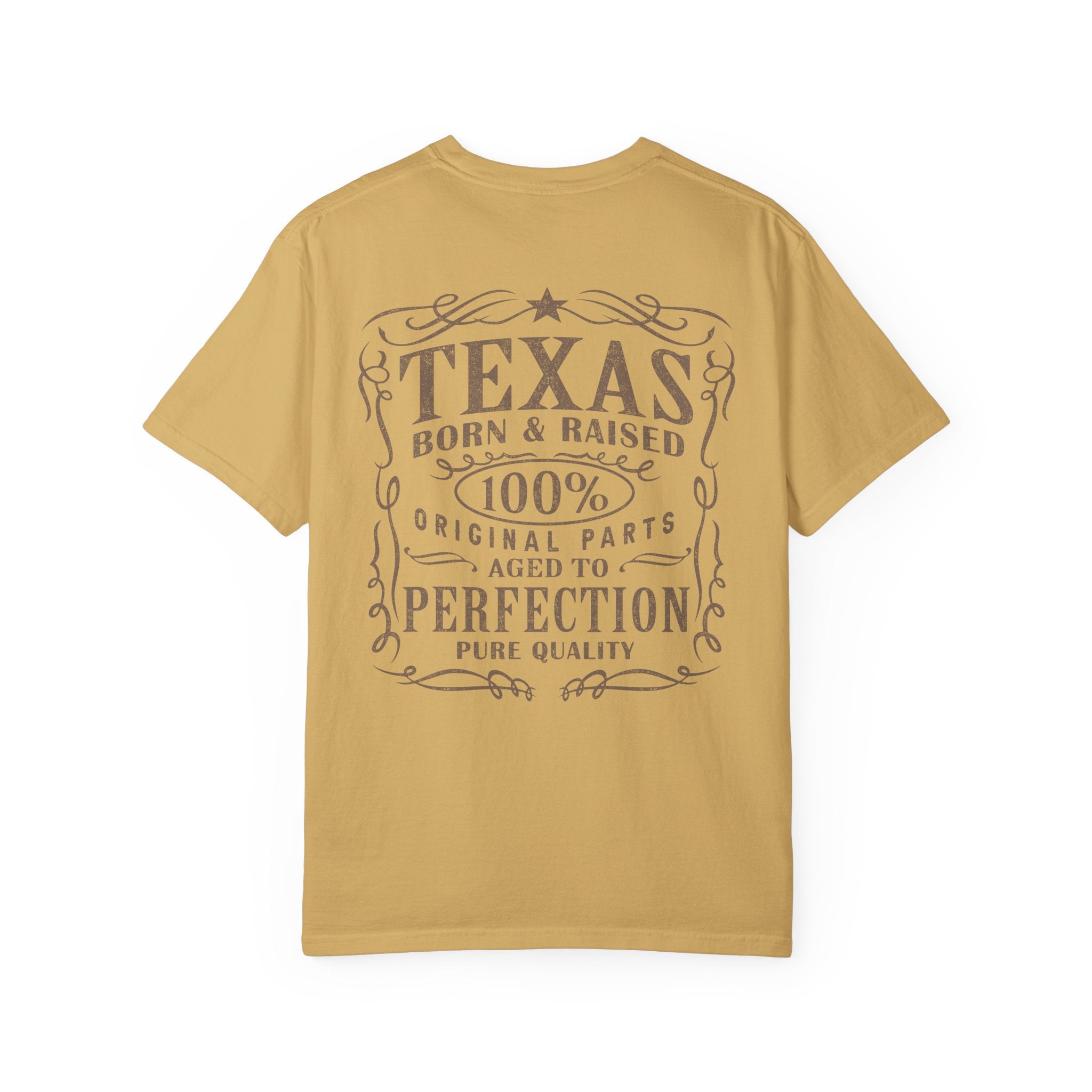 Texas Born & Raised T-Shirt Mustard / S Western shirt