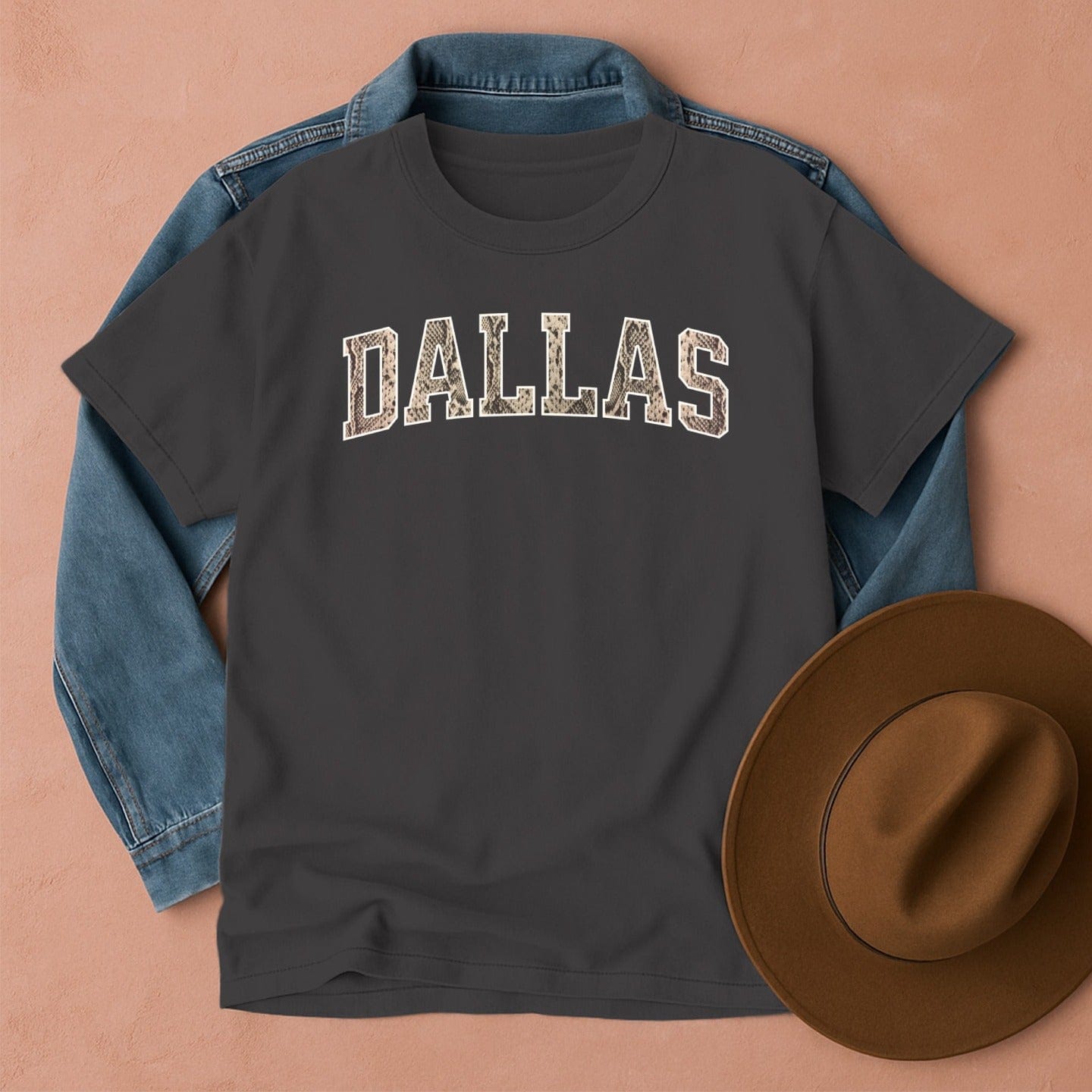 Dallas Snakeskin T-Shirt Graphite / S Western shirt