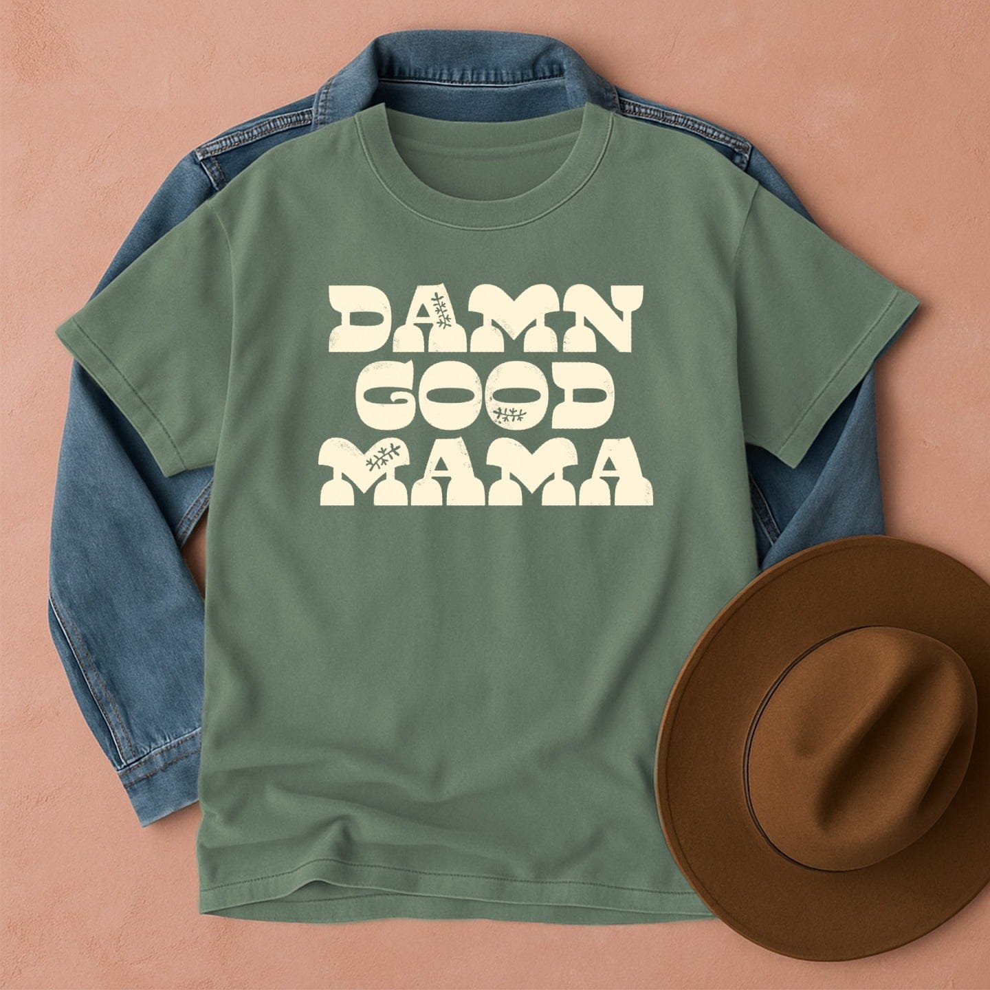 Damn Good Mama T-Shirt Light Green / S Western shirt