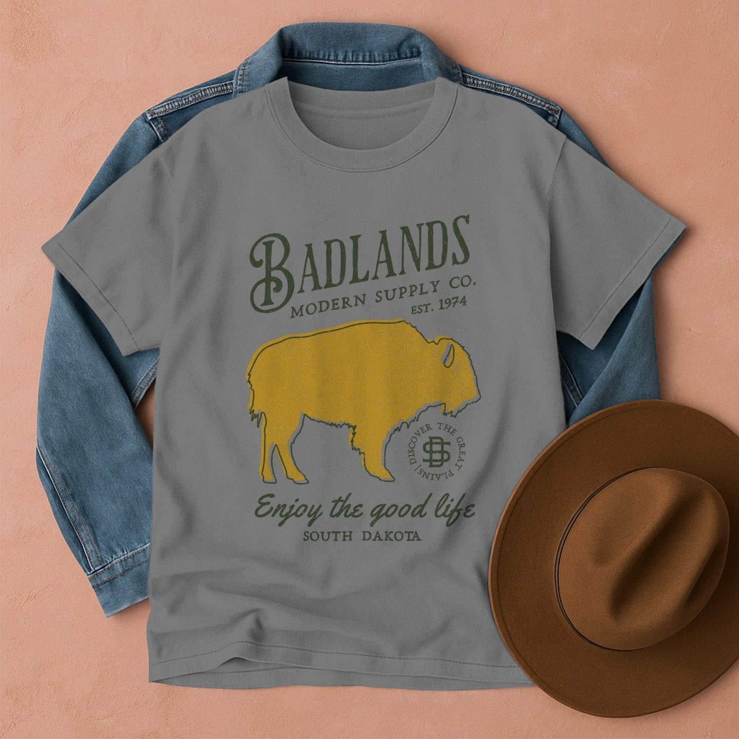 Badlands T-Shirt Grey / S Western shirt