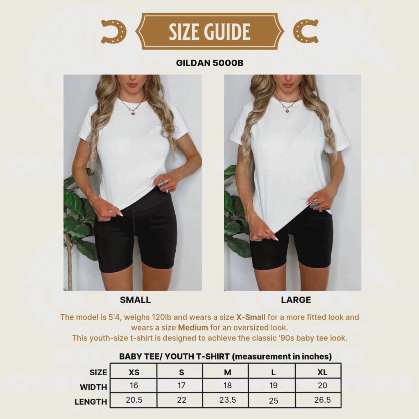 Video size guide for Baby Tee